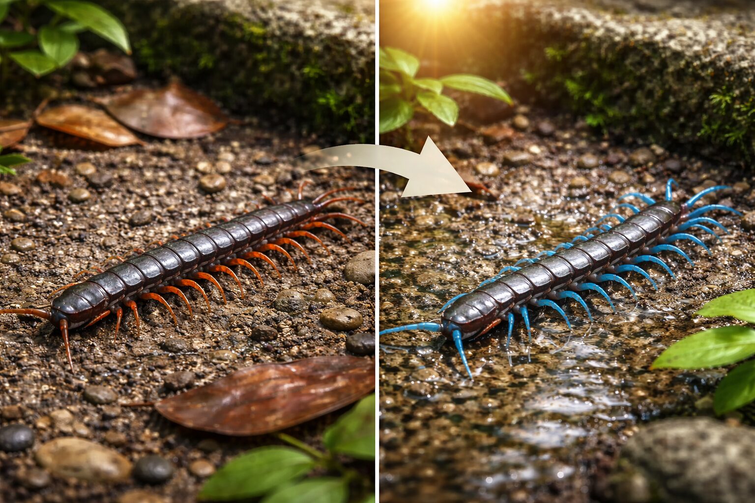 ムカデが青く見える主な理由と色の仕組み