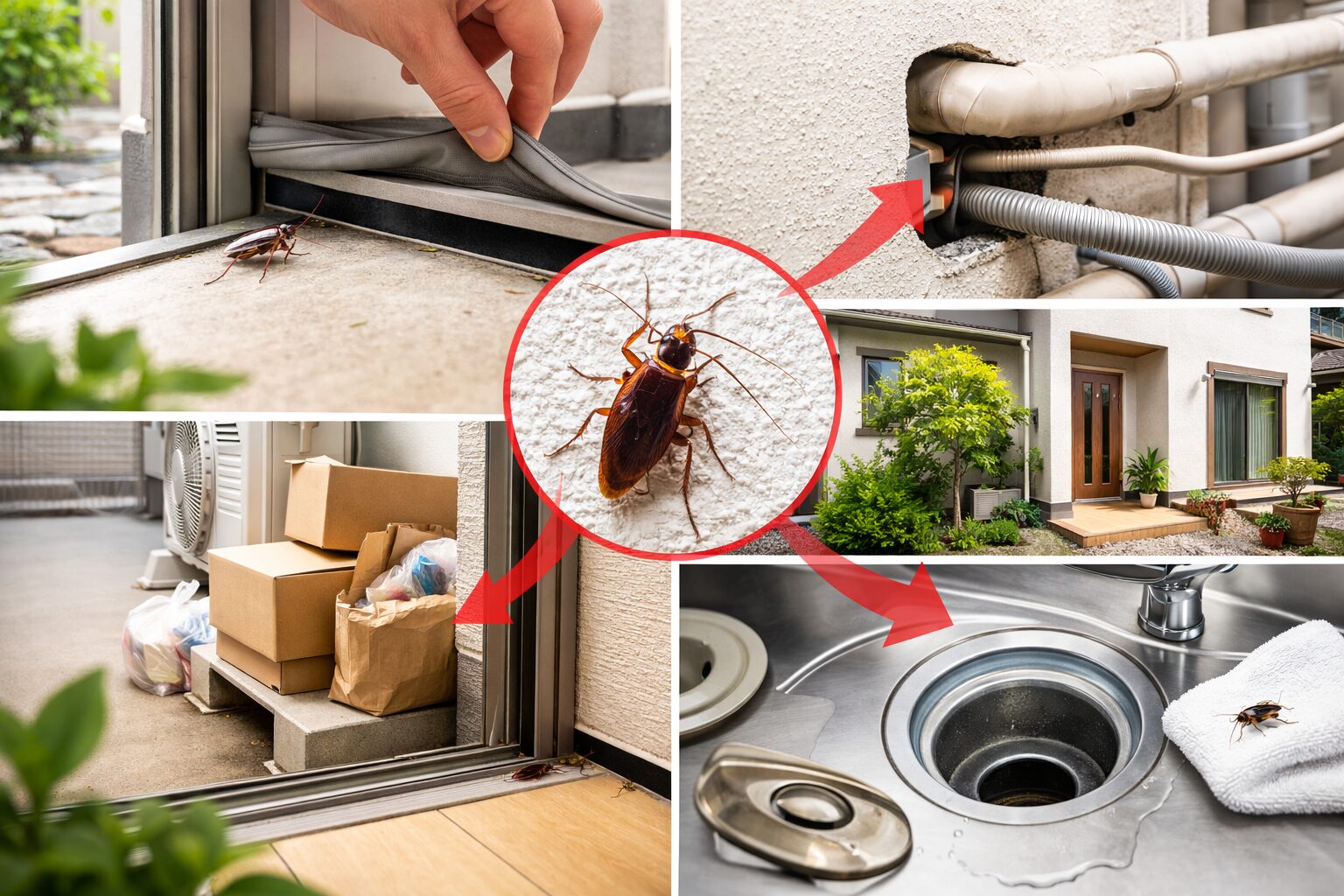 なぜ出た？ゴキブリが家に入る原因と侵入経路