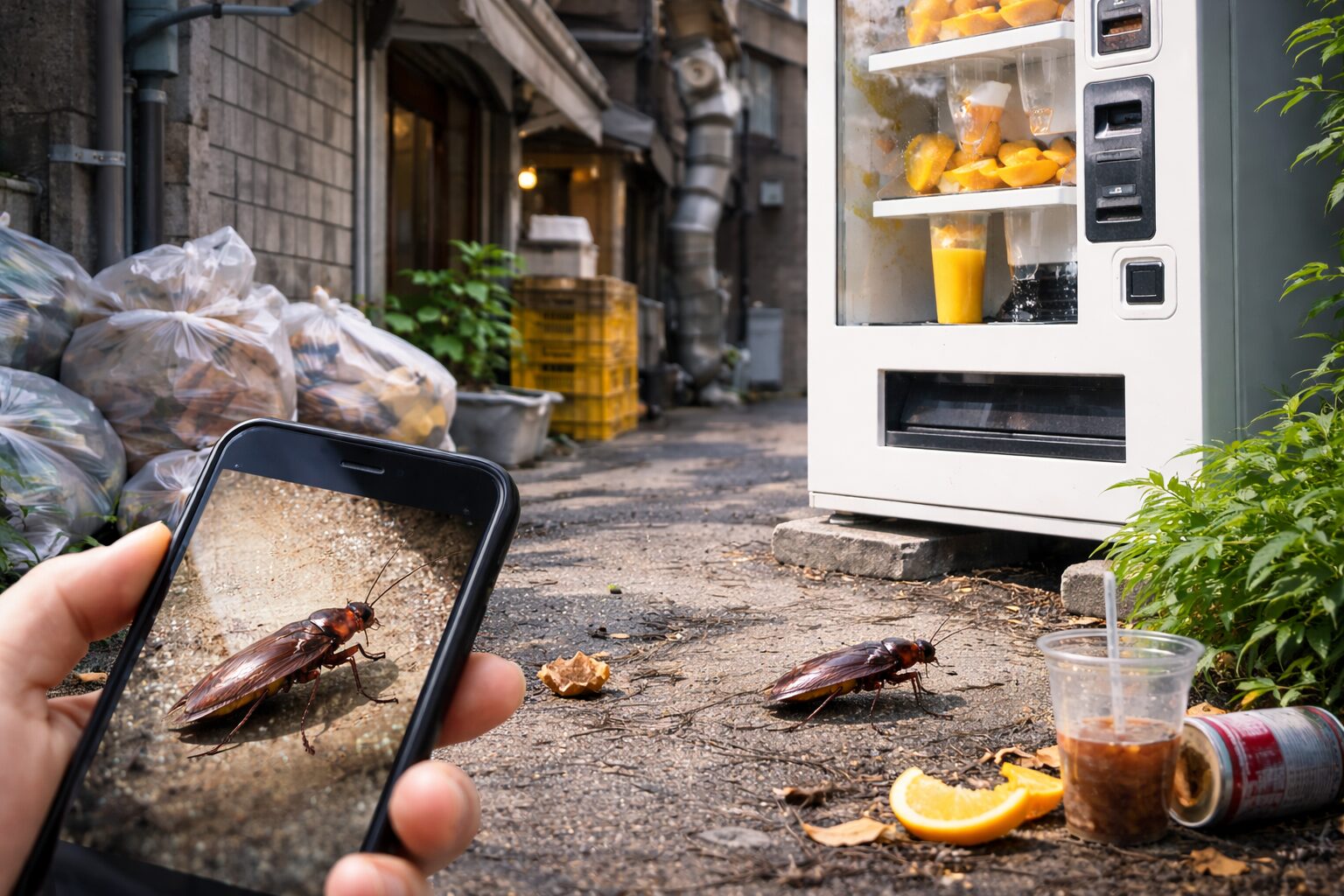 オレンジジュース 自販機 ゴキブリ