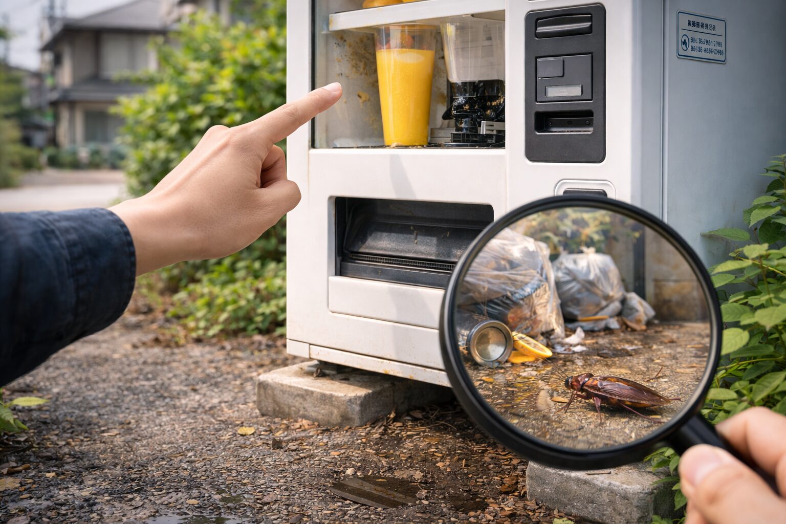 オレンジジュース 自販機 ゴキブリ