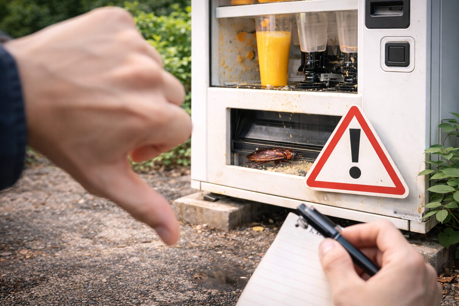 オレンジジュース 自販機 ゴキブリ