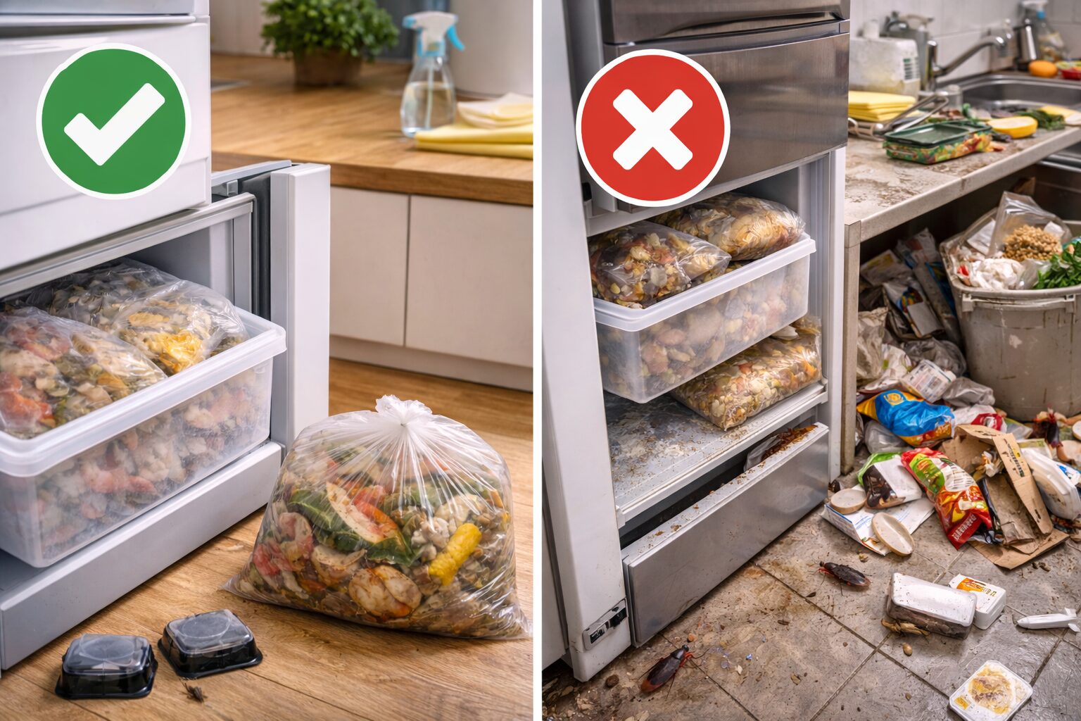 生ゴミを冷凍するとゴキブリ対策になるのか？