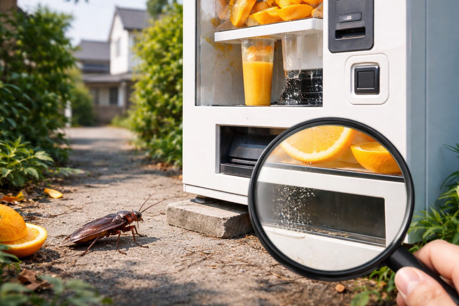 オレンジジュース 自販機 ゴキブリ